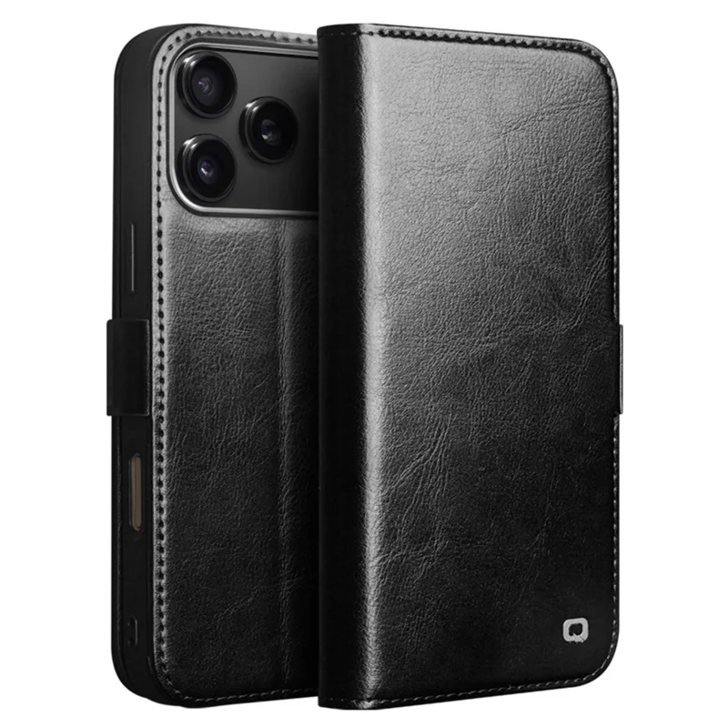 Case iPhone 17 Pro Max # Pre-order * เคส QIALINO พร้อมช่องใส่บัตร ซองหนังวัวแท้ตั้งได้ *