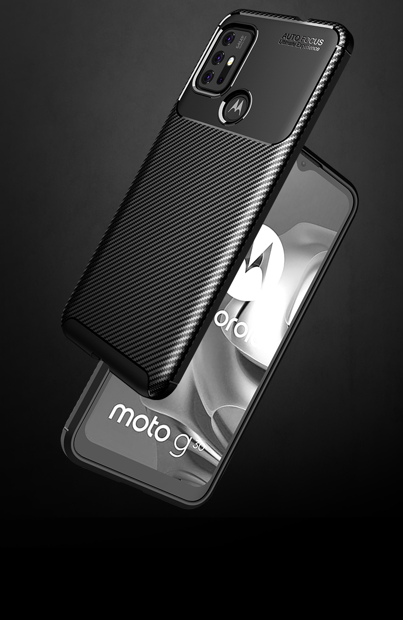 Case Motorola Moto G30 # Pre-Order * เคสโทรศัพท์แบบกันกระแทก TPU เนื้อคาร์บอนไฟเบอร์ *