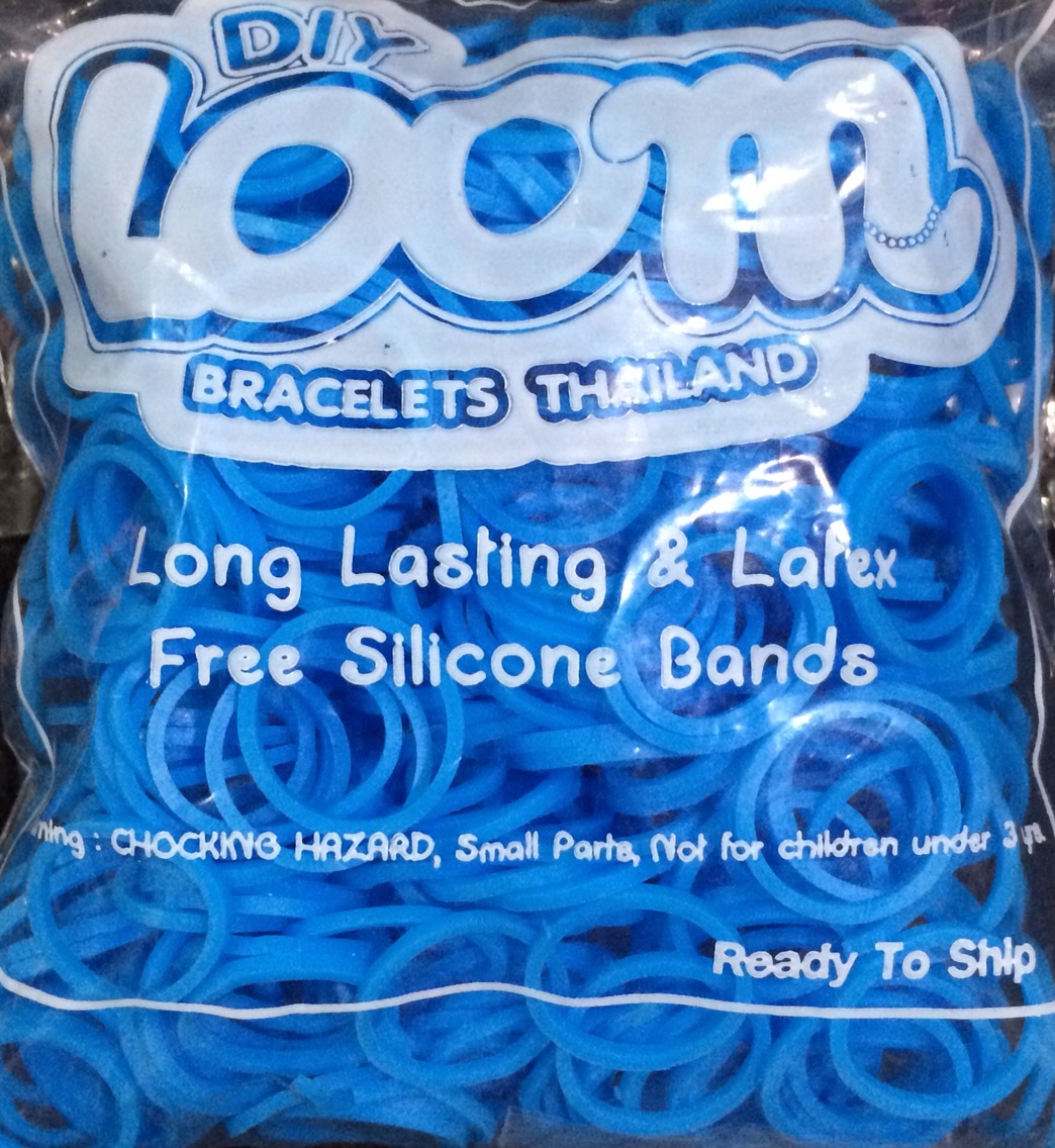 100% Silicone Loom Band สีฟ้าบลูสกาย 600เส้น ( # 26 )