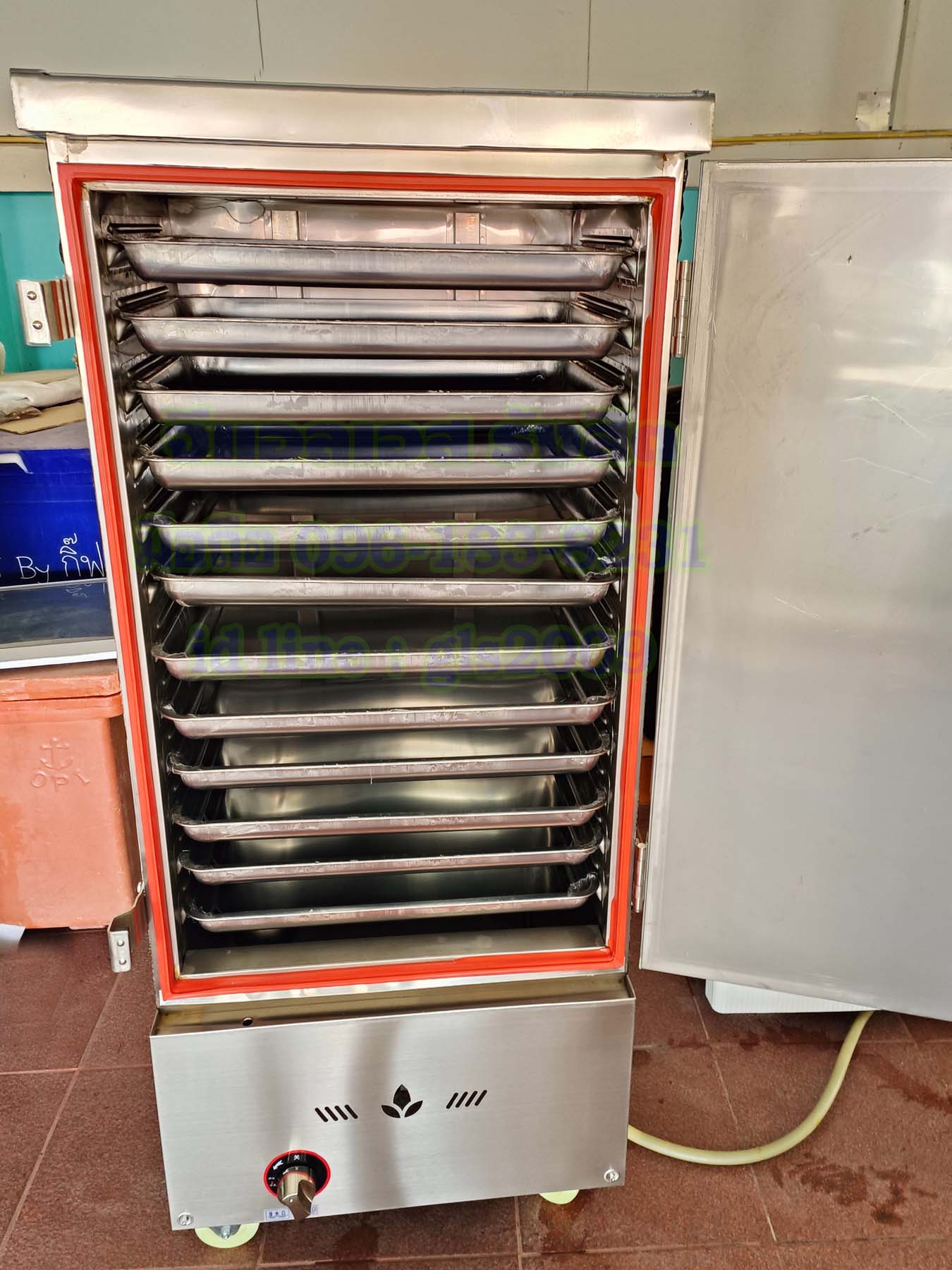 ตู้หุงข้าวไอน้ำ12ถาดใช้แก๊ส