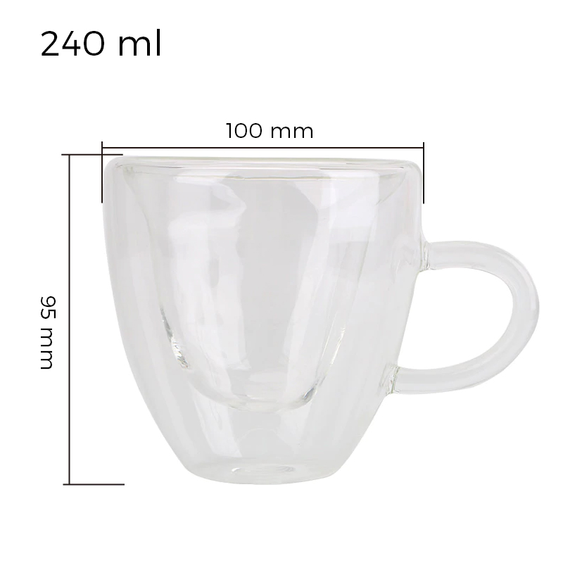 แก้วน้ำสองชั้น ทรงหัวใจ Double wall cup แก้วชาร้อน แก้วกาแฟ