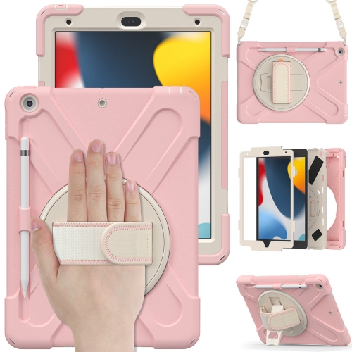Case Apple iPad 10.2 2021/2020/2019 # Pre-Order * ซิลิโคน + เคส PC พร้อมตัวยึดและสายคล้องไหล่ *