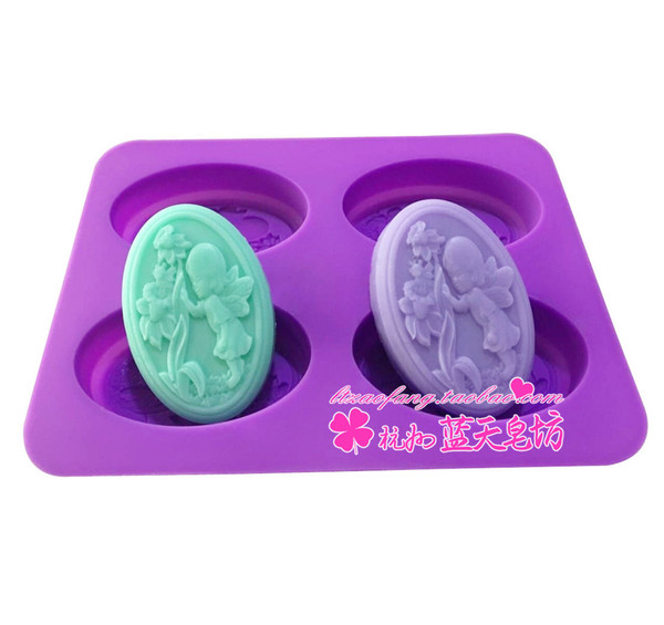 แม่พิมพ์ซิลิโคนวงรี นางฟ้าดอกไม้ 6*9*2.2 cm (3998)