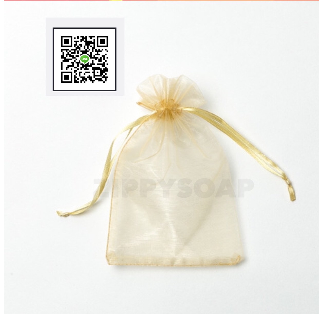 ถุงผ้าไหมแก้วสีทองมีเชือกรูด 100 ชิ้น 006097
