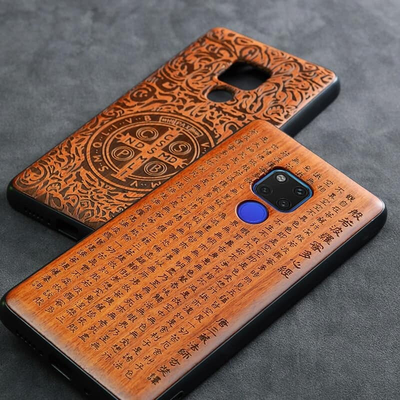 Case Huawei Mate 20 X / Pre-order * เคสหรูหราปกหลัง TPU ไม้แกะสลัก สลิม Coque Boogie Original *