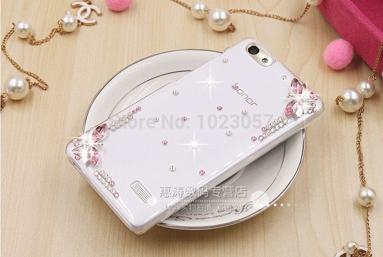 Case Huawei G-Play Mini / Pre-order * ตกแต่งด้วย Rhinestone และส่องแสง Camellia, ประกายและดีลักซ์ *