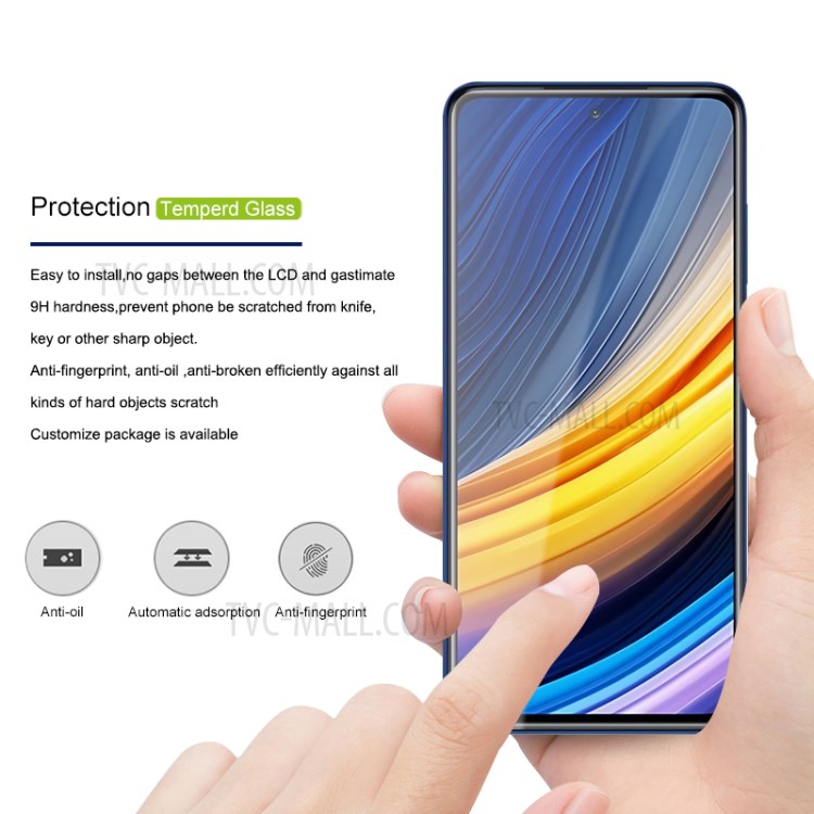 กระจกกันรอย Xiaomi Poco X3 Pro # Pre-Order * AMORUS Silk Printing HD ตัวป้องกันหน้าจอนี้ทำมาจากวัสดุกระจกนิรภัยที่มีความโปร่งใสสูง *