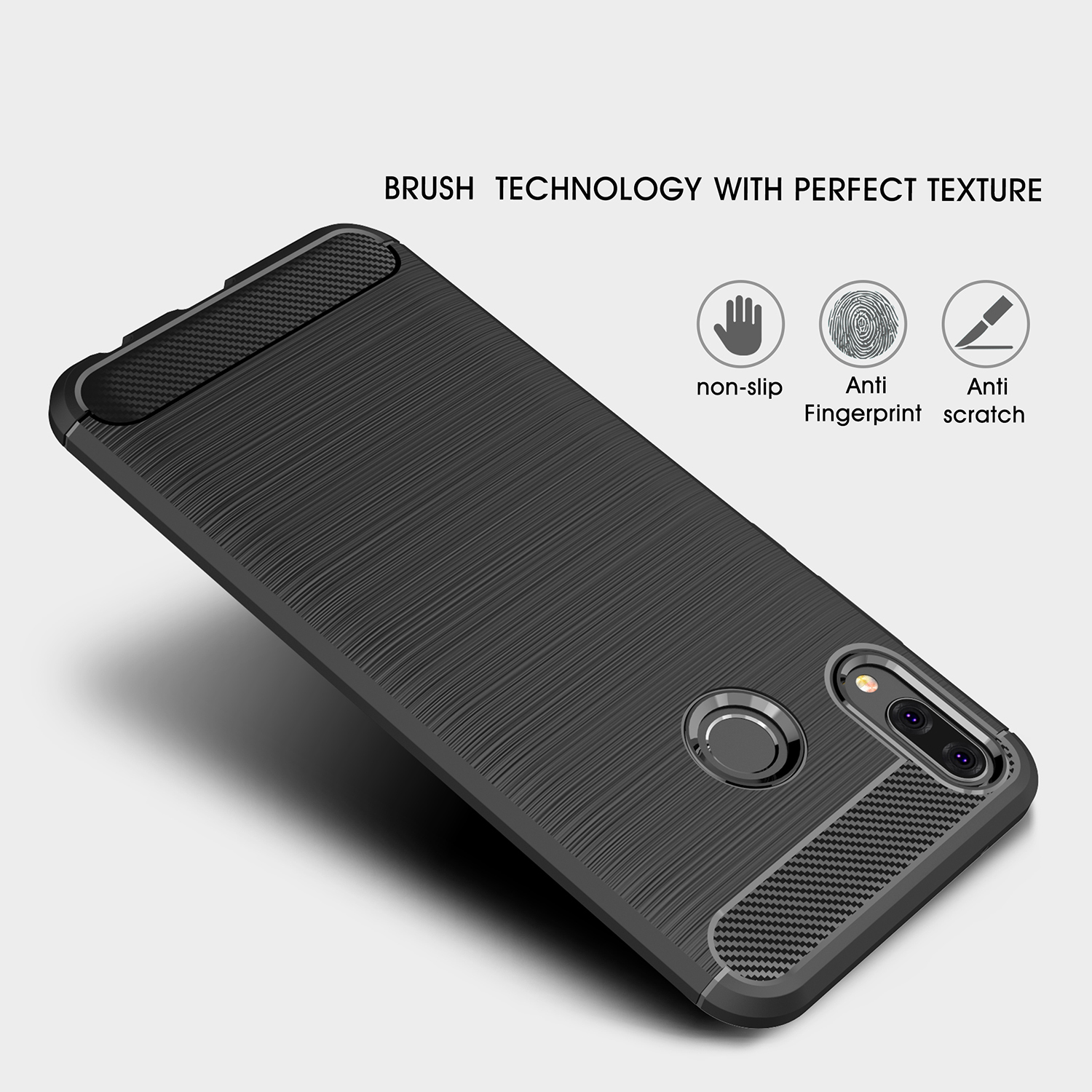 Case Huawei Y9 2019 / Pre-orde * คาร์บอนไฟเบอร์เนื้อ Brushed ทำจากวัสดุ TPU คุณภาพสูงปลอดสารพิษและทนทาน *