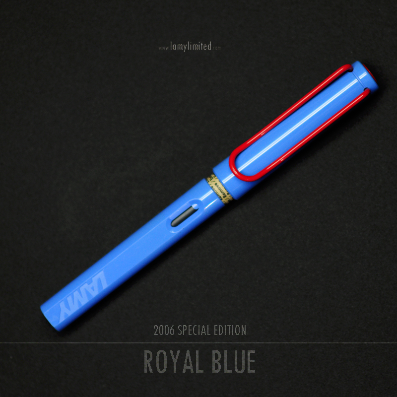LAMY Safari fountain pen Royal blue with red clip 2006 limited edition