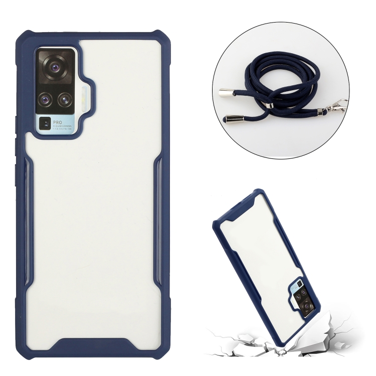 Case Vivo X50 Pro # Pre-Order * เคสกันกระแทกอะคริลิค + สี TPU พร้อมสายคล้องคอ *