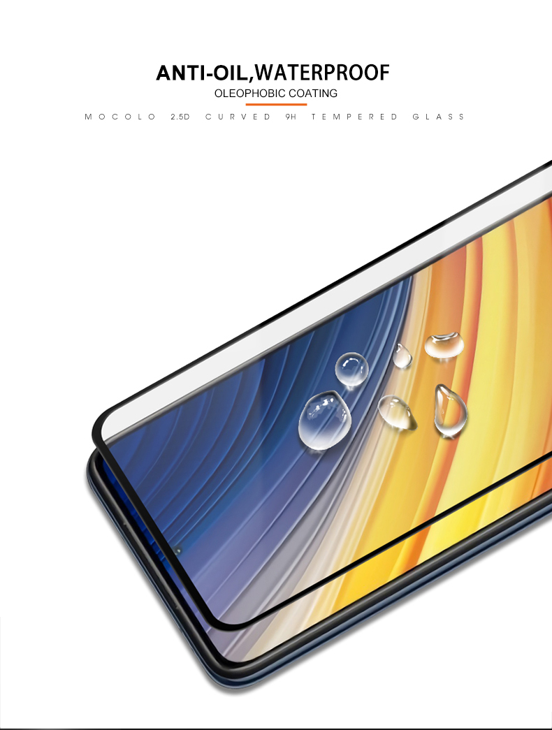 กระจกกันรอย Xiaomi Poco X3 Pro # Pre-Order * MOCOLO ผ้าไหมพิมพ์ HD กาวเต็มครอบคลุมเต็มกระจกกันรอยหน้าจอ *