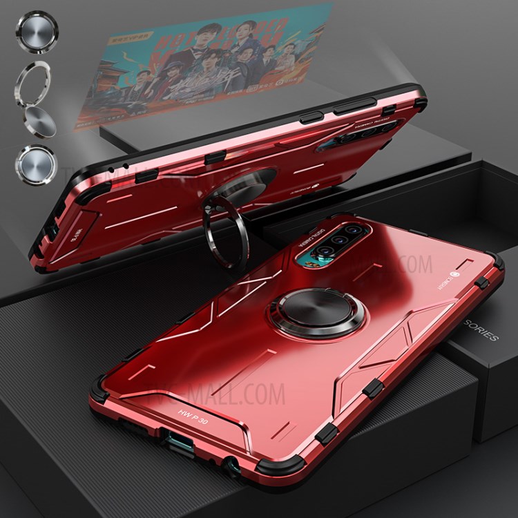 Case Huawei P30 / Pre-Order * เคสกันกระแทกโลหะซิลิโคน Combo + แหวนขาตั้ง *