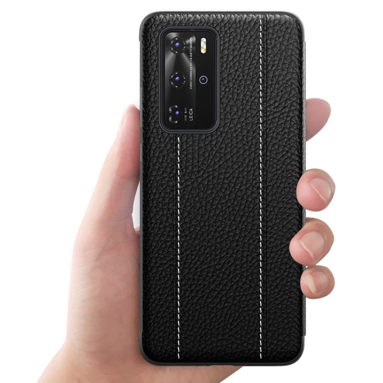 Case Huawei P40 Pro+ / Pre-order * เคสหนังวัวแท้สมาร์ท Shckproof แนวนอน *