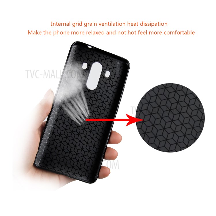 Case Huawei Mate 10 Pro / Pre-order * เคสพื้นผิวคาร์บอนไฟเบอร์ Soft TPU เคสกันกระแทก - สีดำ *