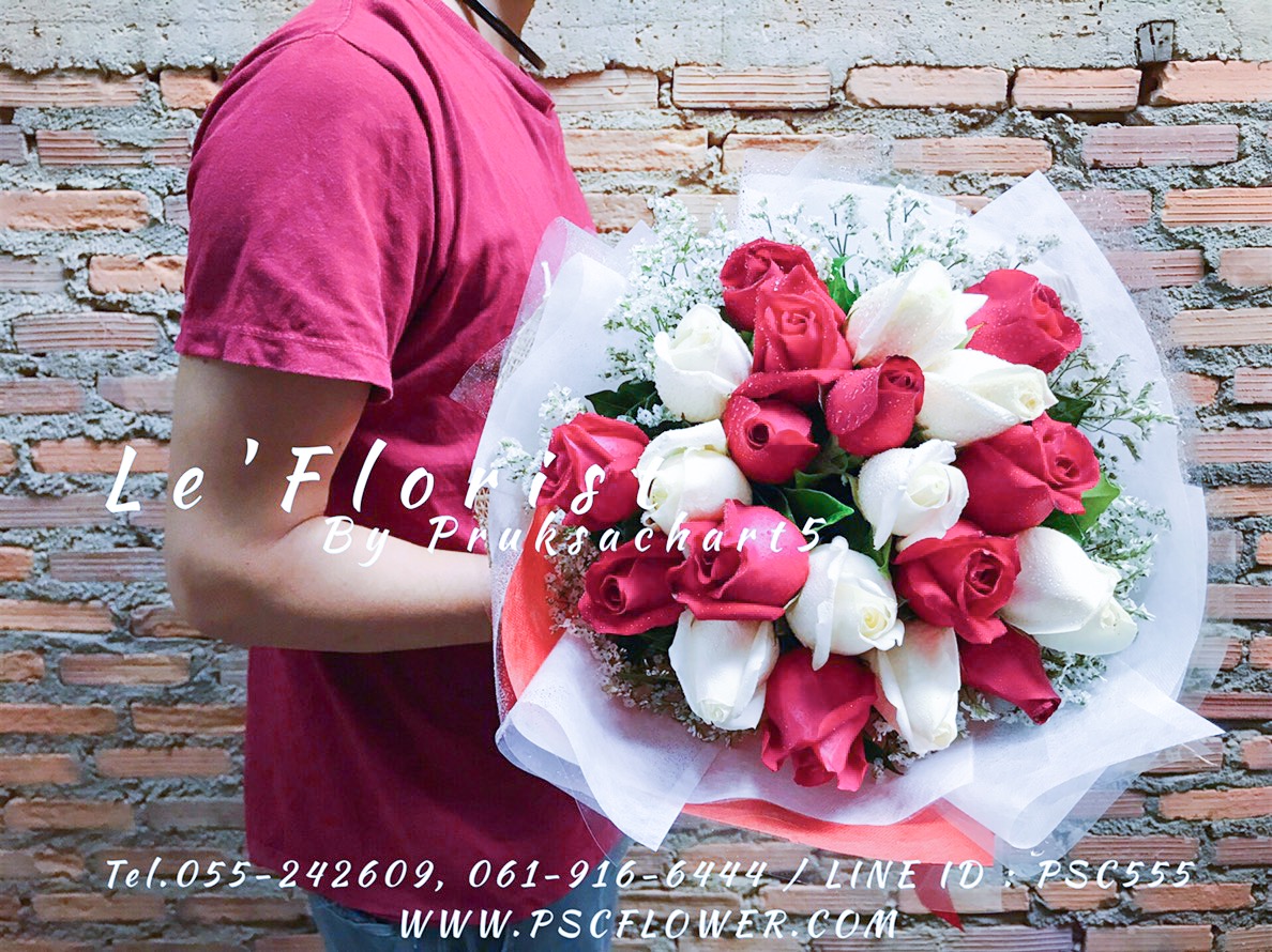 ช่อกลมกุหลาบไทย20ดอก