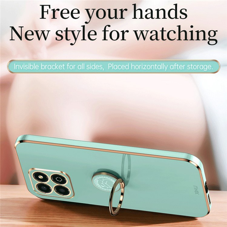 Case Honor X8a # Pre-Order * XINLI Electroplating ฝาครอบโทรศัพท์ TPU Soft Anti-drop พร้อมแหวน ขาตั้ง *