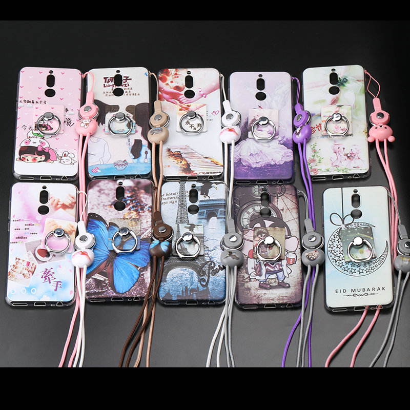 Case Huawei nova 2i / Pre-order * เคสแฟชั่นน่ารักการ์ตูนซอฟท์ซิลิโคน+แหวน+สายคล้องคอ *