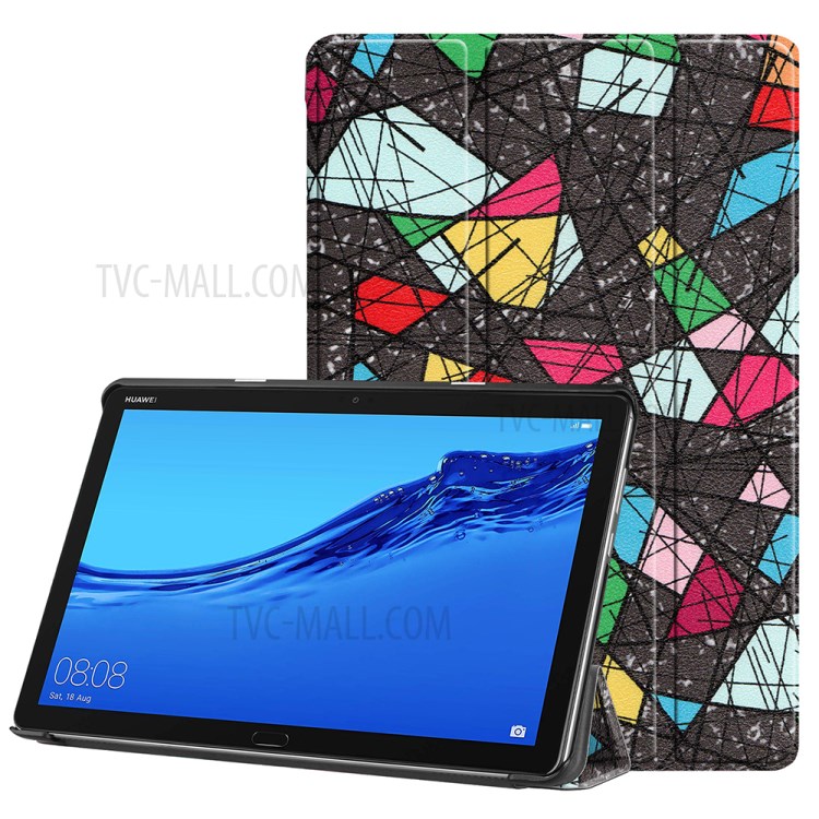 Case Huawei MediaPad M5 Lite 10' / Pre-order * รูปแบบการพิมพ์หนัง PU หน้า + PC หนัง 3 - พับ *