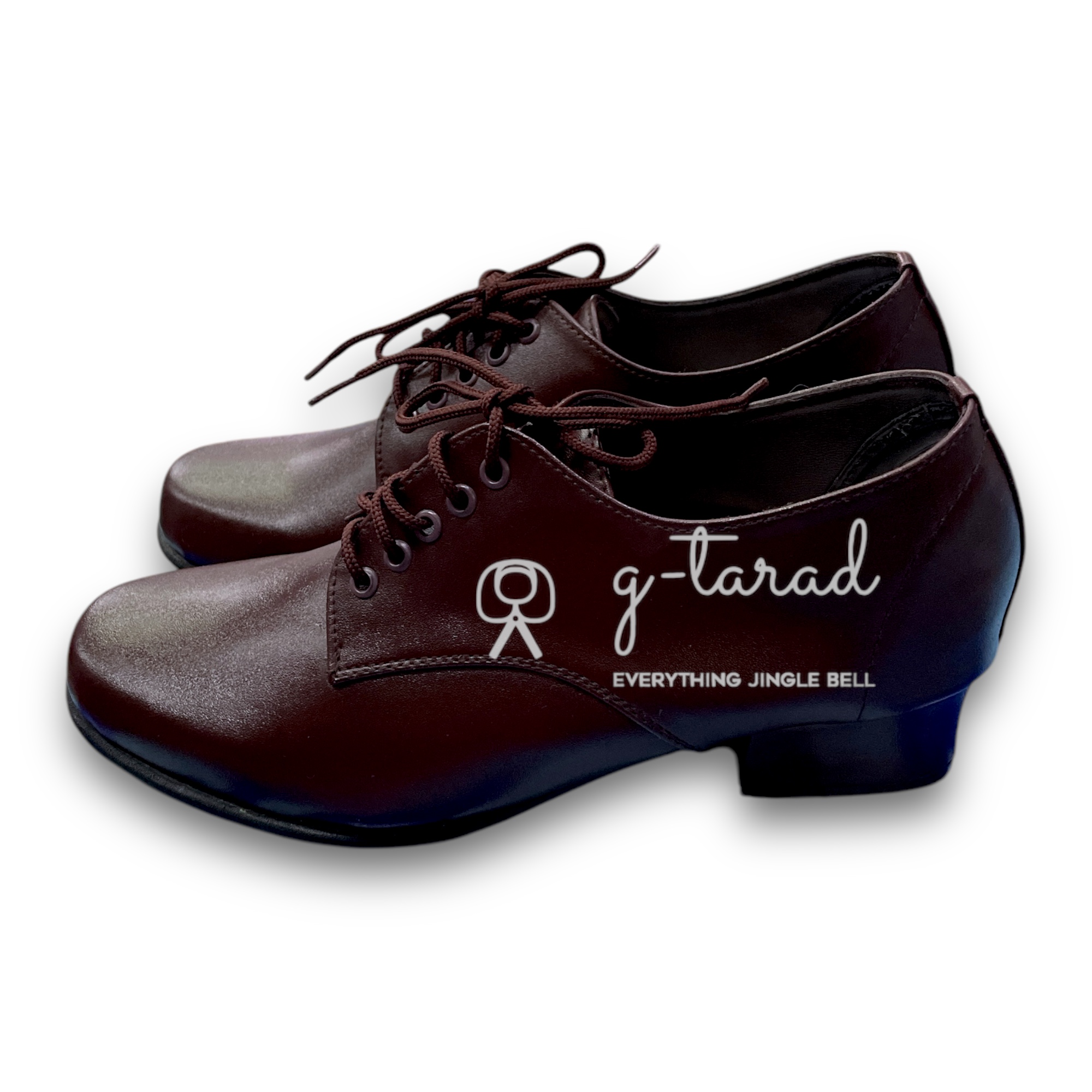 Pretty Popteen PT2414-PT24144 - รองเท้าหนังน้ำตาล ลูกเสือครูหญิง ส้นสูง (No.35-45)