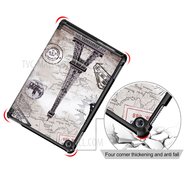 Case Huawei MediaPad M5 Lite 10' / Pre-order * เคสลวดลายการพิมพ์ซองหนังขาตั้ง 3 - พับ *