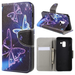 Case Samsung Galaxy A8 (2018) / Pre-Order * รูปแบบการพิมพ์ลายเนื้อยืนกระเป๋าสตางค์หนังปกคลุม *
