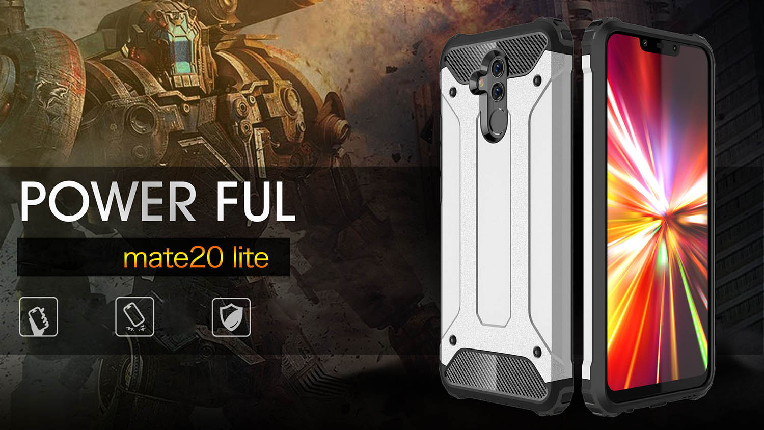 Case Huawei Mate 20 Lite # Pre-order * เคสตัวป้องกันเคสพลาสติก + TPU Hybrid Armor *