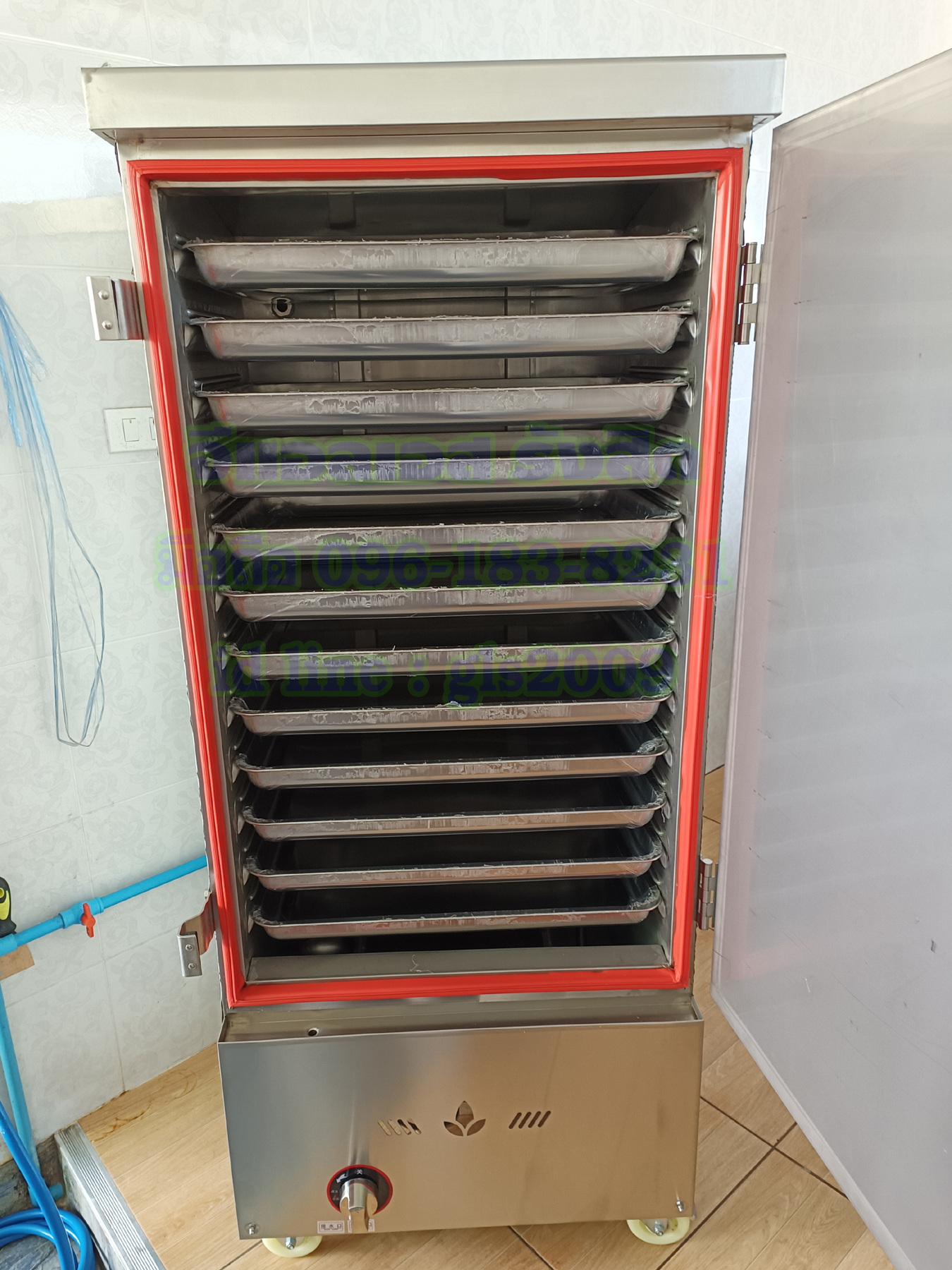 ตู้หุงข้าวไอน้ำ12ถาดใช้แก๊ส