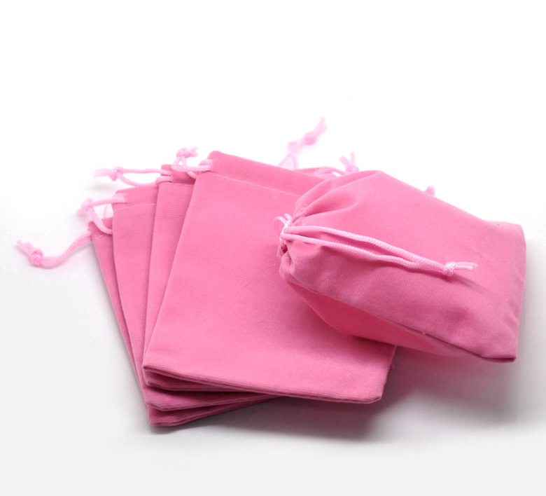 ถุงกำมะหยี่ สีชมพู ขนาด 8x10 cm. 50 ชิ้น