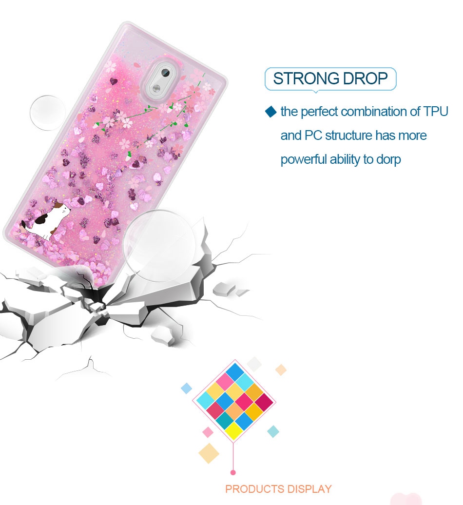 Case Nokia 3 / Pre-order * เคส ซอฟท์Silicon อัลตร้าบาง+ G Litterเหลวดาวตกทรายเลื่อมใส *