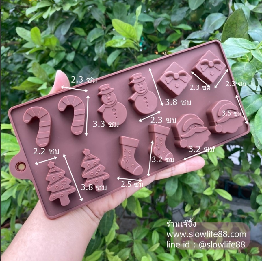 SL355 ลาย วันคริสมาศ ตุ๊กตาขนมหวาน ซิลิโคน นึ่งได้