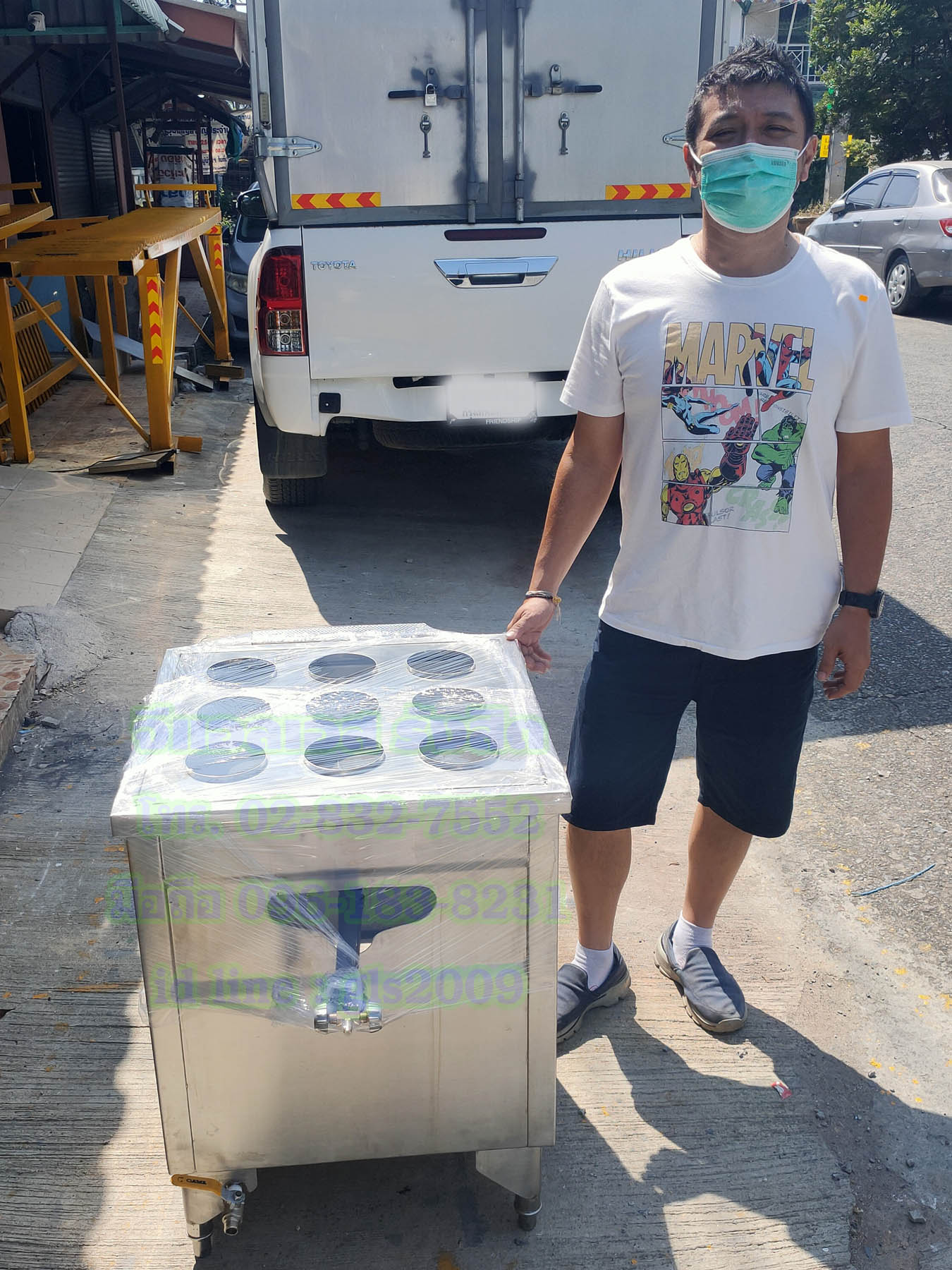 ตู้นึ่งติ่มซำแก๊ส9เข่ง