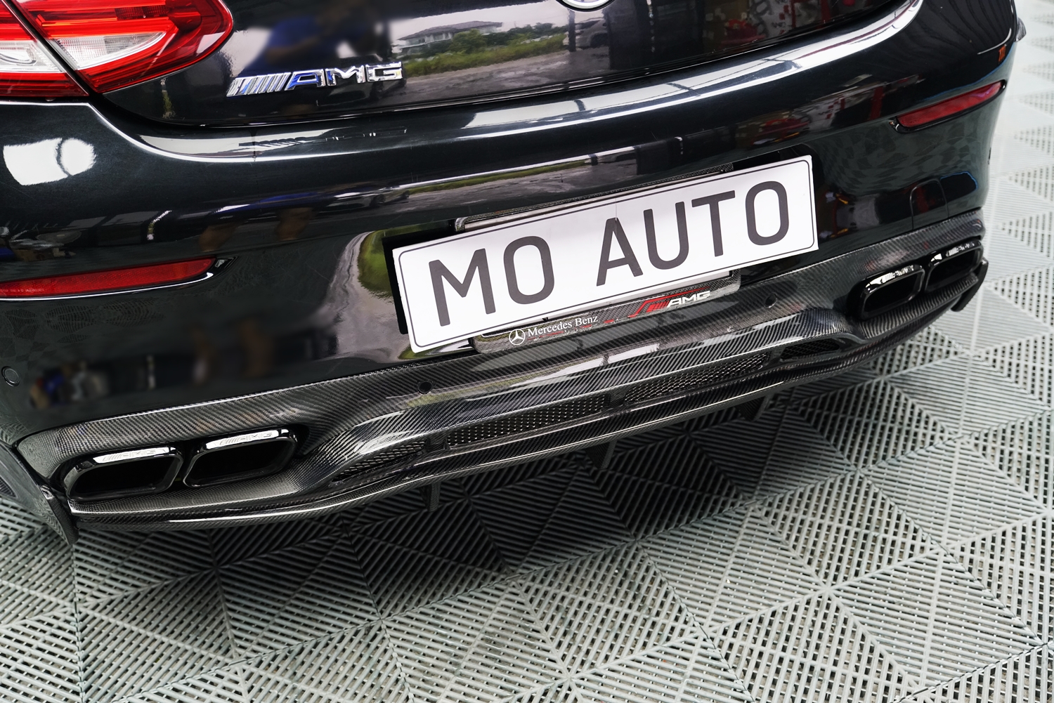 Diffuser PSM คาร์บอนแท้ สำหรับ C Coupe W205 C200 C250