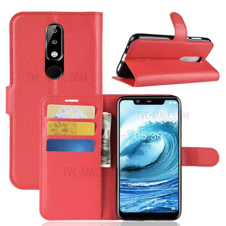 Case Nokia 6.1 Plus / Pre-order * ผิวลิ้นจี่ ช่องเสียบการ์ด Wallet และช่องใส่เงินสด *