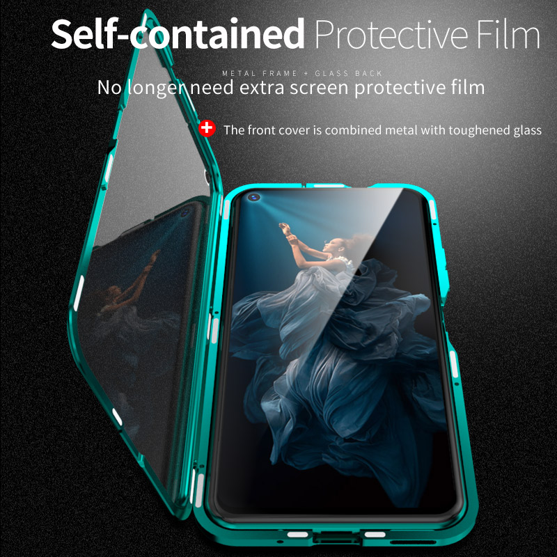 Case Huawei Nova 5T / Pre-order * Fully 360 องศา ความแข็งที่แข็งแกร่งกระจก + กรอบโลหะแม่เหล็ก *