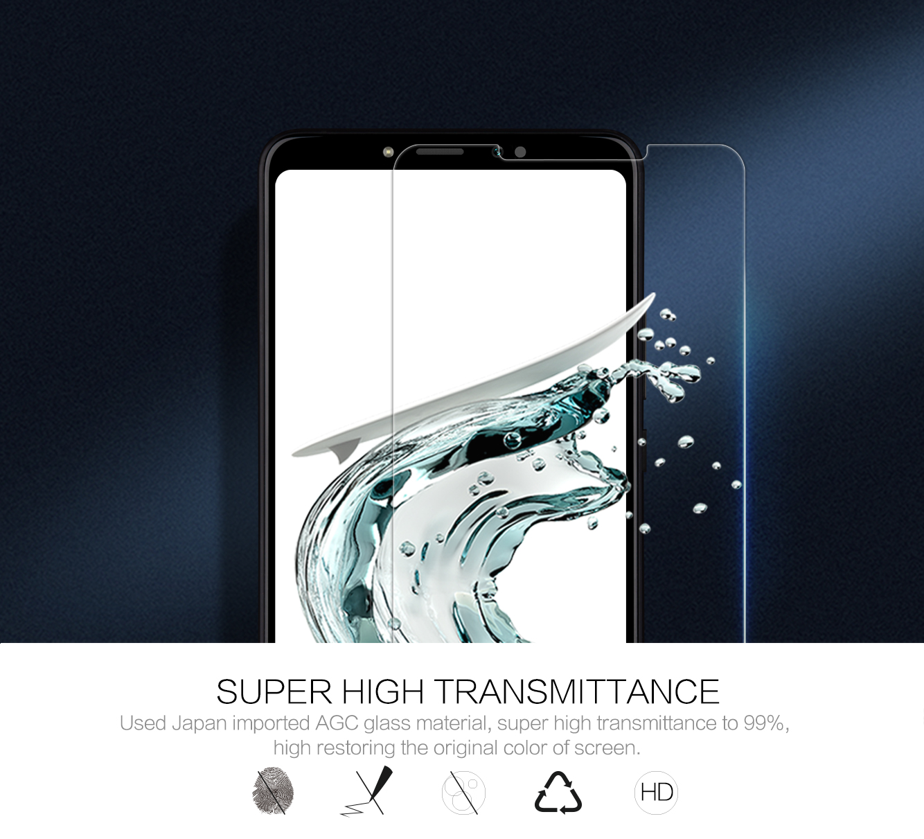 กระจกนิรภัย Xiaomi Mi Max 3 / Pre-Order * NILLKIN Amazing H+PRO แก้ว AGC ใช้แล้วกับนาโนเทคโนโลยีของ HARVES *