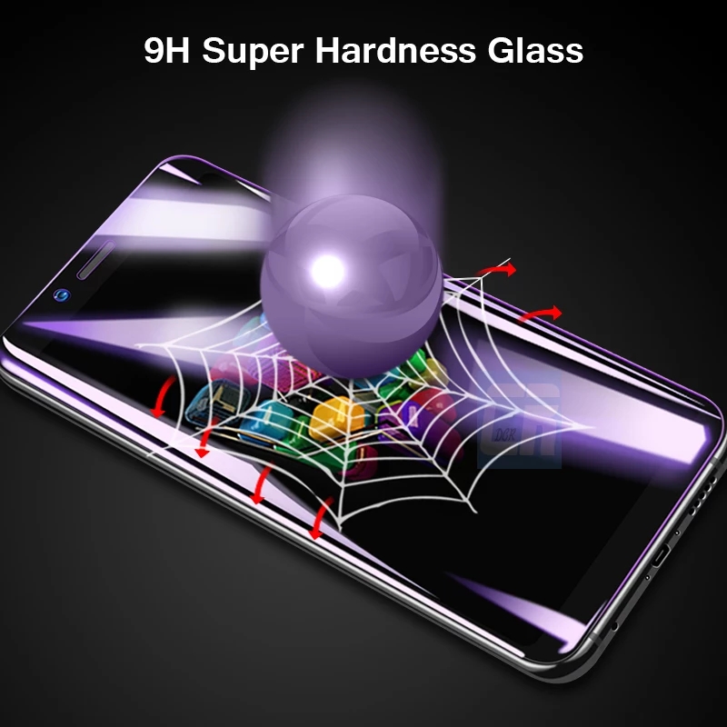 กระจกนิรภัย Huawei Y9 2019 / Pre-orde * DCR กระจกนิรภัยสีม่วง Anti-blue Light Tempered Glass *