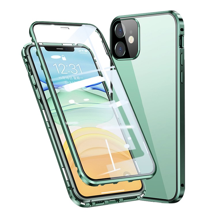 Case iPhone 11 # Pre-order * เคสMuti-Color Anti-Scratch Magnetic การติดตั้งกรอบโลหะ + กระจกนิรภัยแบบเต็ม *