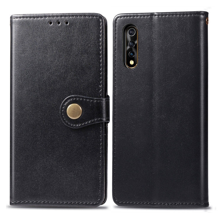 Case Vivo S1 / Pre-Order * Retro ซองหนังโทรศัพท์หัวเข็มขัดที่มีเชือกเส้นเล็กและกรอบรูปและช่องเสียบการ์ดและ Wallet *