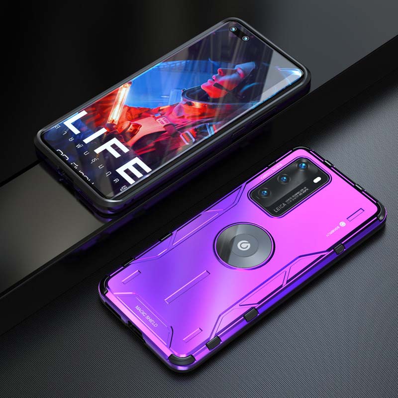 Case Huawei P40 Pro / Pre-order * เคสอลูมิเนียมโลหะหรูหราซิลิโคนปกคลุมกันกระแทกโทรศัพท์เกราะกลับปก *