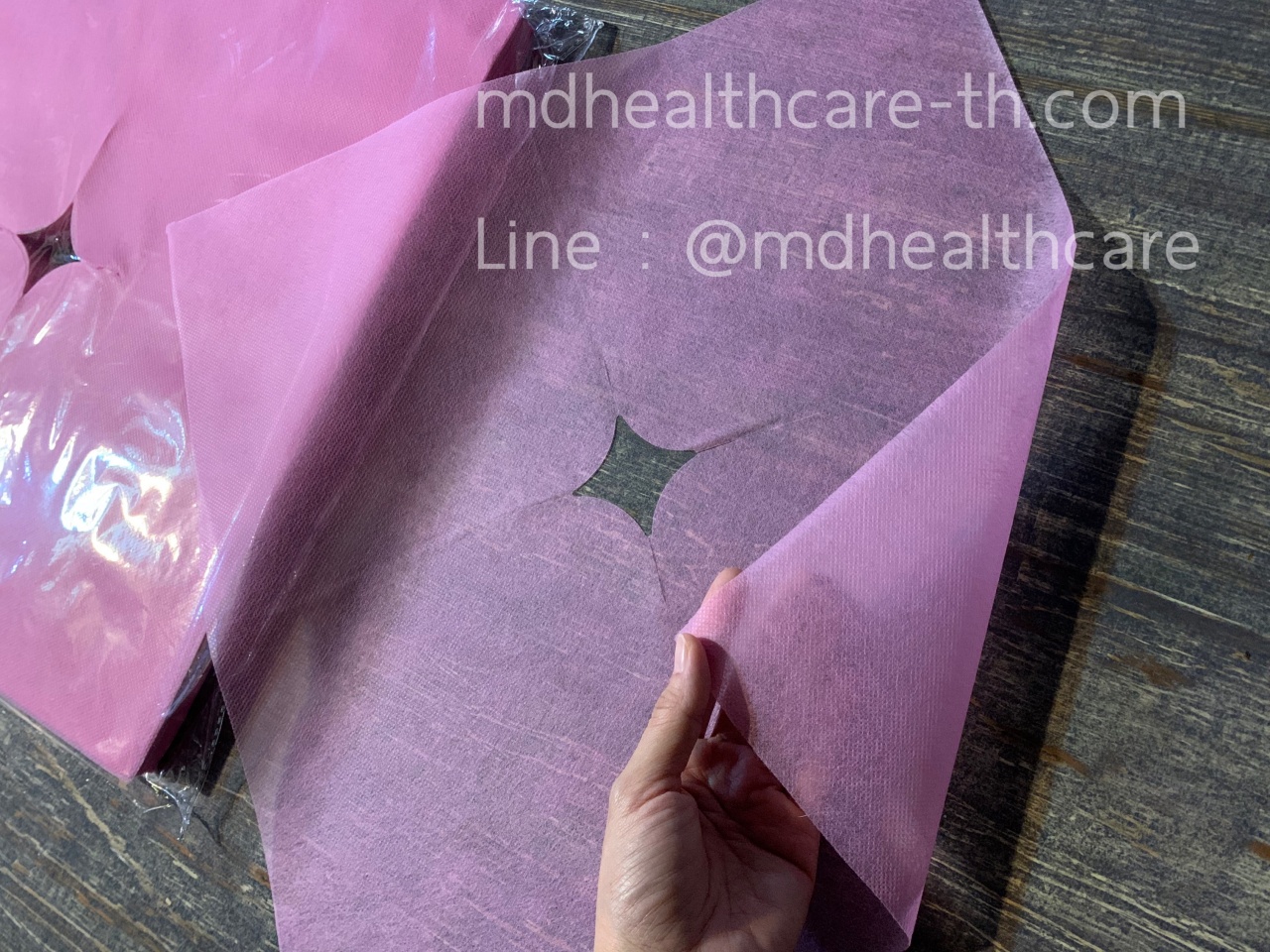 กระดาษรองหน้า เตียงหลุม หมอนโดนัท หนา30แกรม (100แผ่น/ห่อ) สีชมพู