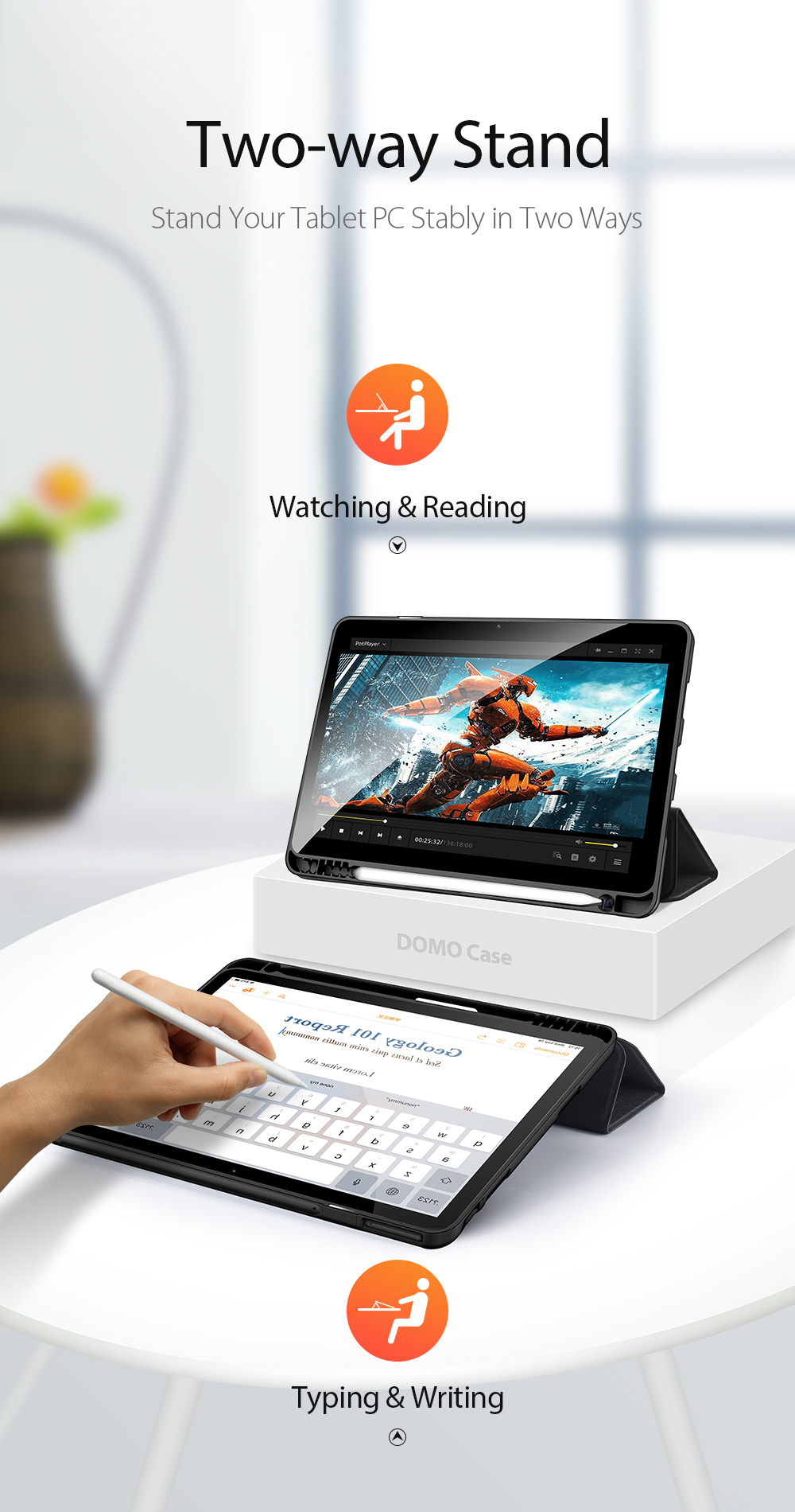 Case HUAWEI MatePad 11 # Pre- Order * DUX DUCIS Domo รองรับฟังก์ชั่นปลุก/นอนหลับอัตโนมัติ Soft TPU กันกระแทกพร้อมที่ใส่ปากกา * *