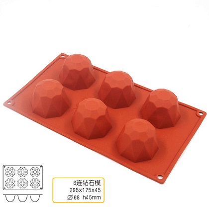 แม่พิมพ์สบู่ซิลิโคน เพชร 6 ช่อง 6*5 cm 100g+-..