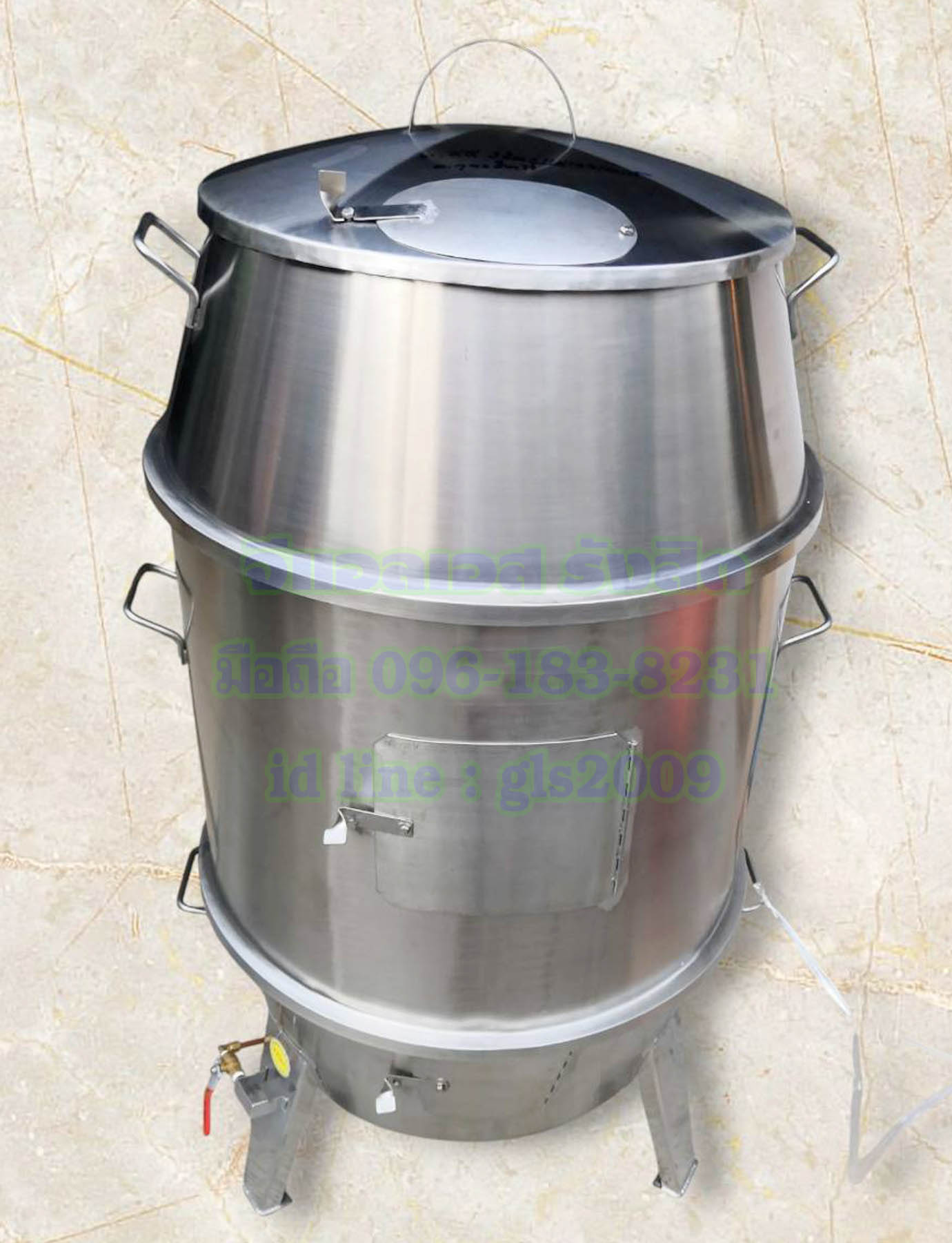 ถังอบหมูแดง70เซนสแตนเลส