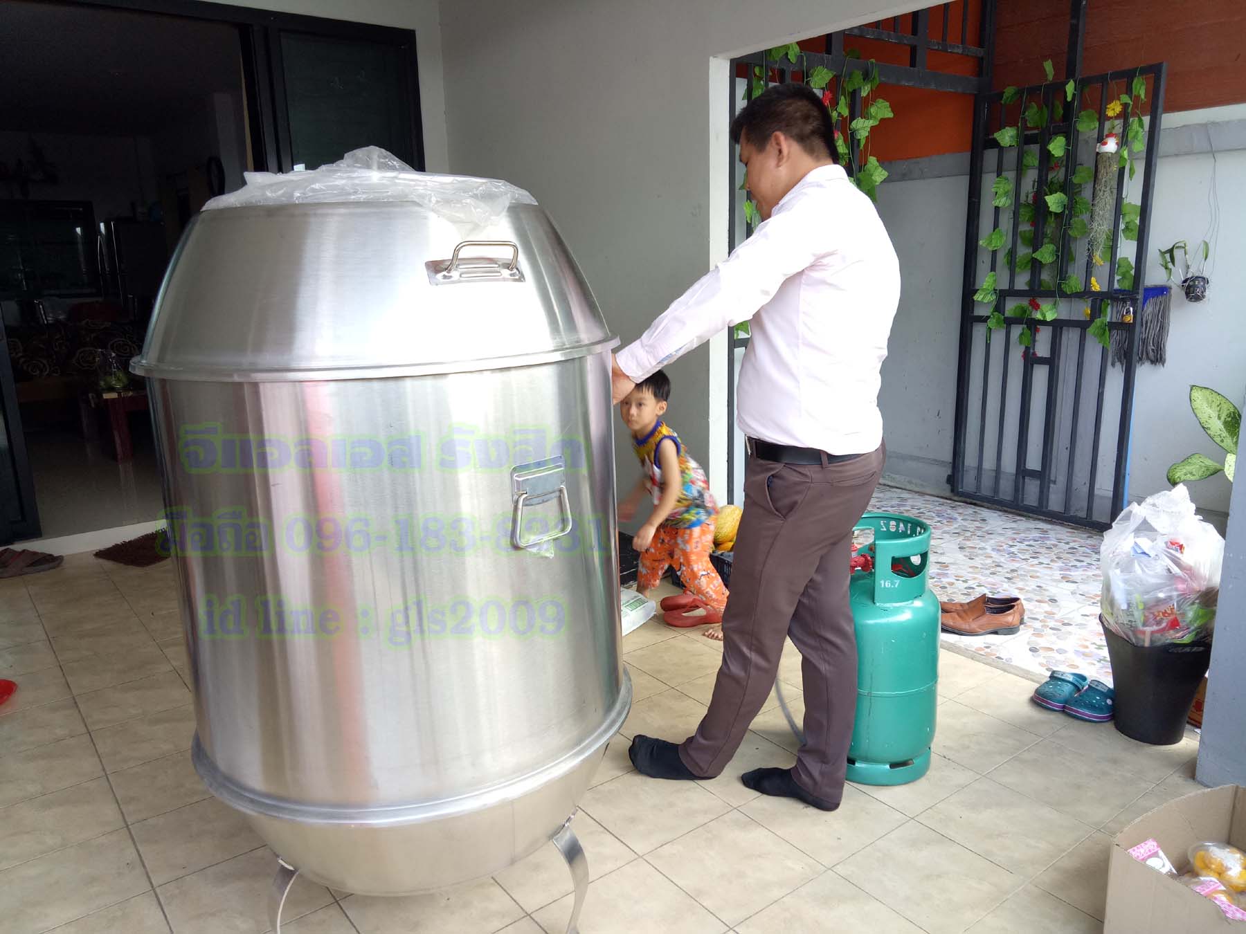 ถังอบเป็ดสแตนเลส80เซน ใช้แก๊ส