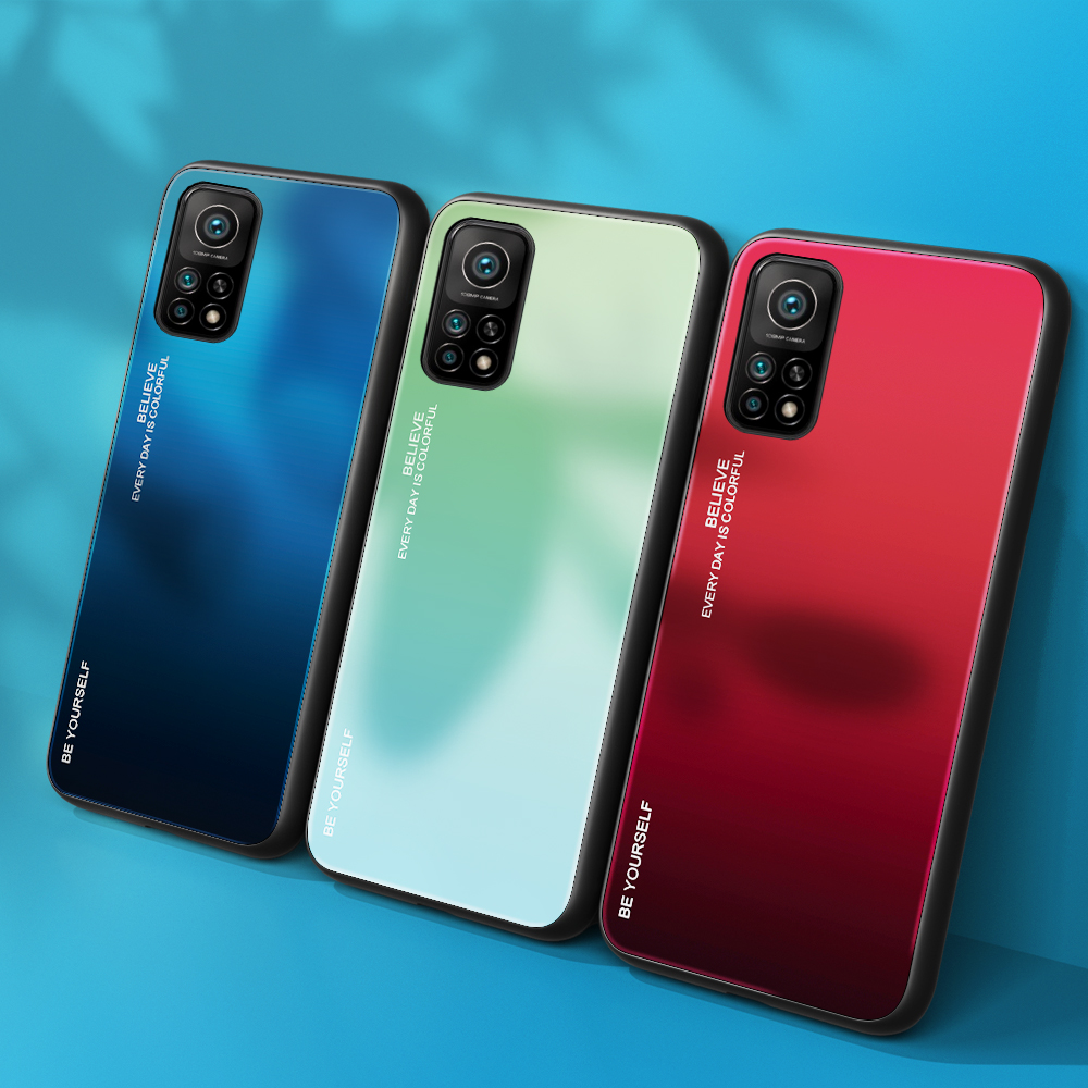 Case Xiaomi Mi 10T 5G / Mi 10T Pro 5G # Pre-order * เคสกระจกนิรภัยปกหลัง ไล่โทนสีแบบ Painted *