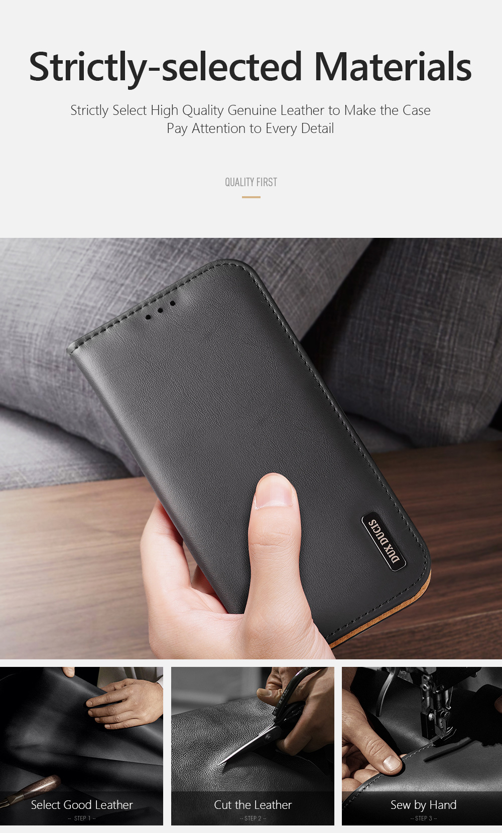 Case iPhone 15 Pro Max # Pre-order * DUX DUCIS นี้ทำจากหนังวัว หนัง PU และ TPU ช่องเสียบการ์ดได้รับการสนับสนุนโดยเทคโนโลยีการปิดกั้น RFID ขั้นสูง *