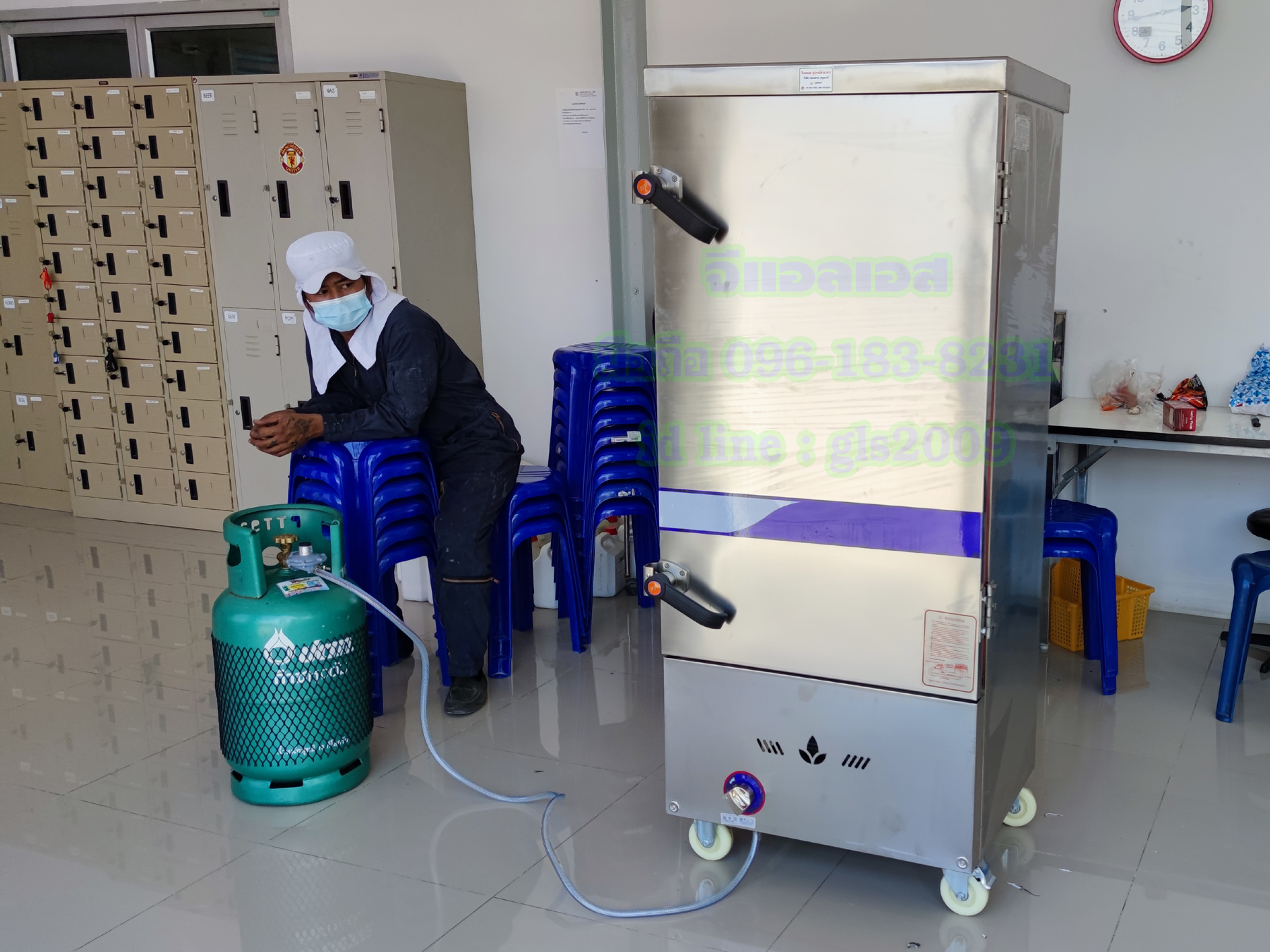 ตู้หุงข้าวไอน้ำ12ถาดใช้แก๊ส