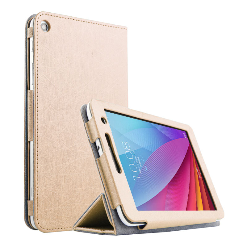 Case Huawei Mediapad T2 7.0 / Pre-order * Ultra Slim หรูหราผ้าไหมพลิกยืนหนัง PU ครอบคลุม 3 พับ ขาตั้ง *
