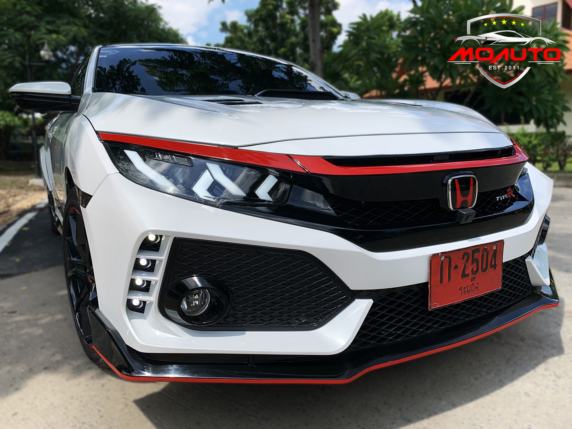 คิ้วกระจังหน้าแดง CIVIC FC / FK