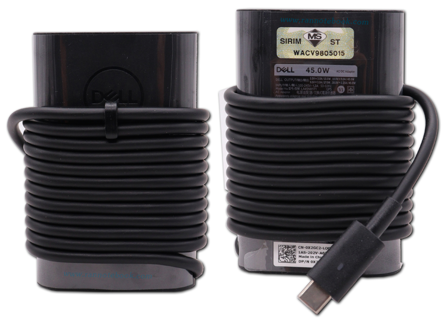 สายชาร์จโน๊ตบุ๊ค Dell แท้ 45W Type-C รับประกันศูนย์ Dell 1 ปี ลดราคาพิเศษ Dell Adapter 45W Type-C
